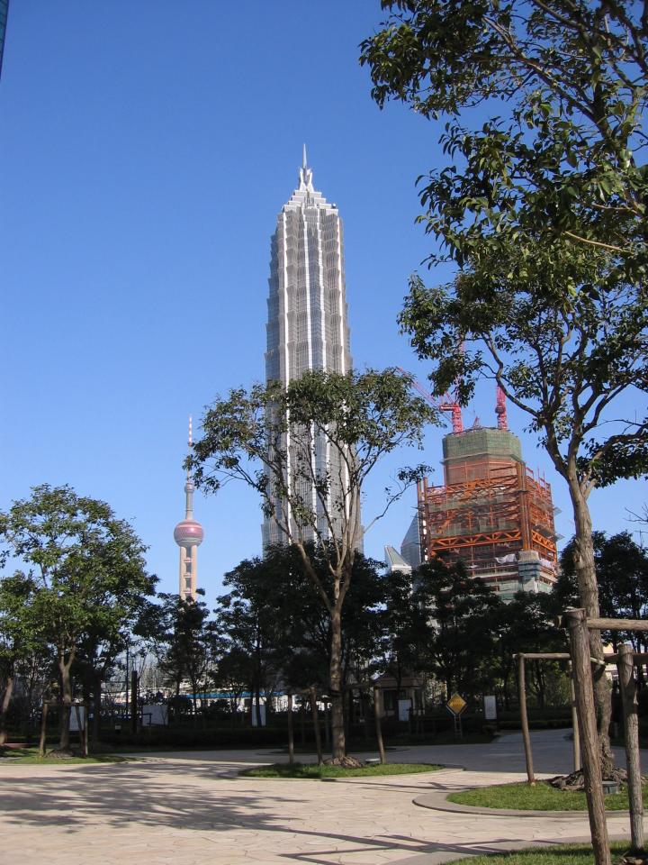 Grand Hyatt building on a clear day in Pudong