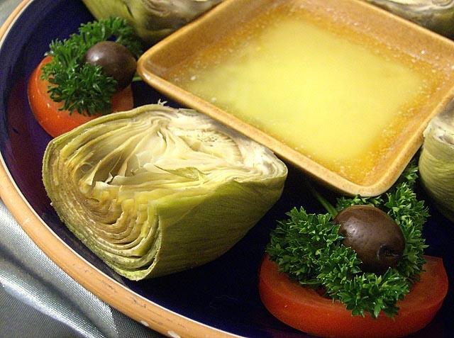 Steamed Artichokes With Drawn Butter