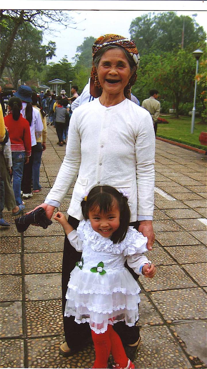 Grandmother and Grandaughter at Ho Chi Minh's tomb