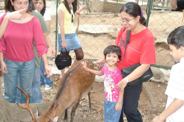 My daughter Kancana Preetika at the petting zoo