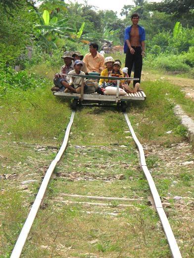 Cambodian ingenuity at its best - the Bamboo Train or Norry.