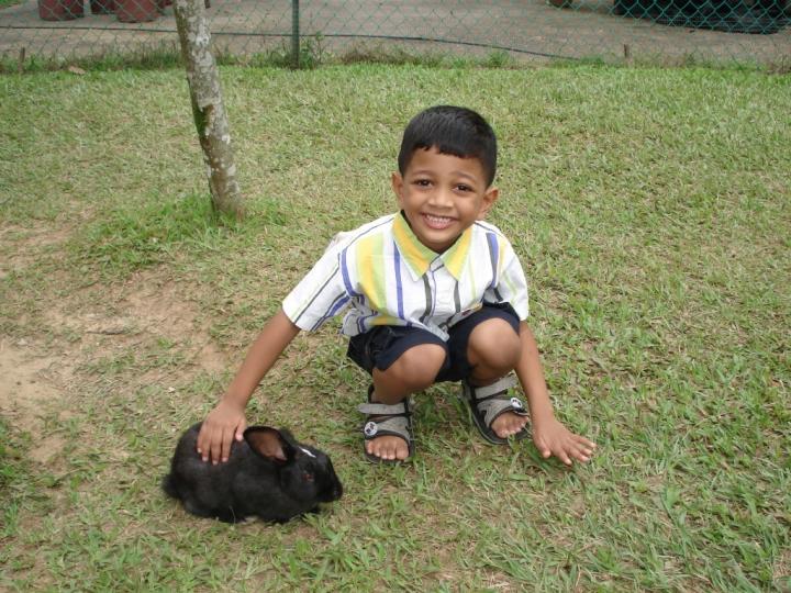 My son Kanthaprasad at the Rabbit Park