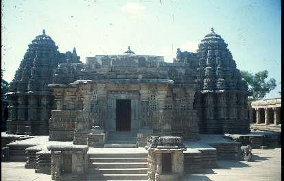 Near Mysore, the inner sanctum of the Somnathapura Temple, India.