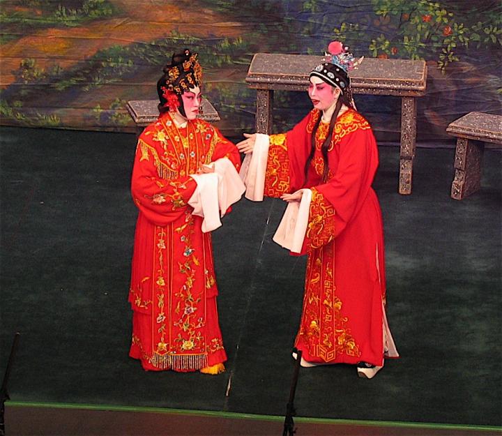 Cantonese opera singers performing