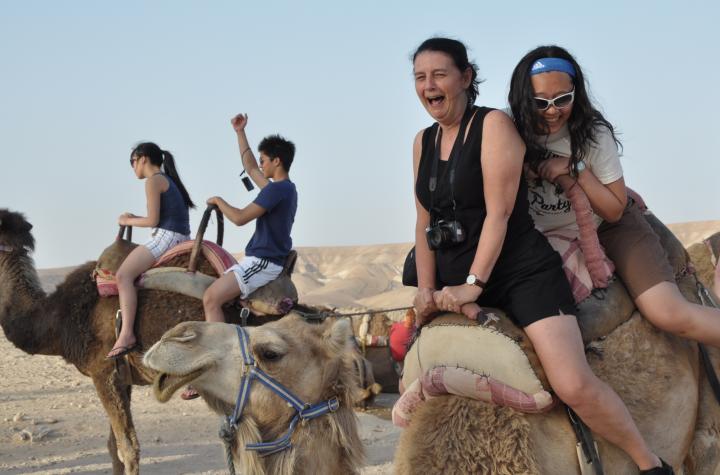 Camel riding at a Bedouin camp in the Negev Desert