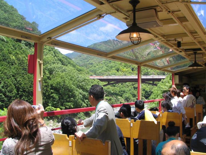 Torokko Train at Sagano Arashiyama area