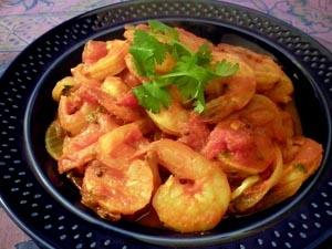 Shrimp in a Spicy Tomato Sauce from Laura Kelley's Cookbook The Silk Road Gourmet