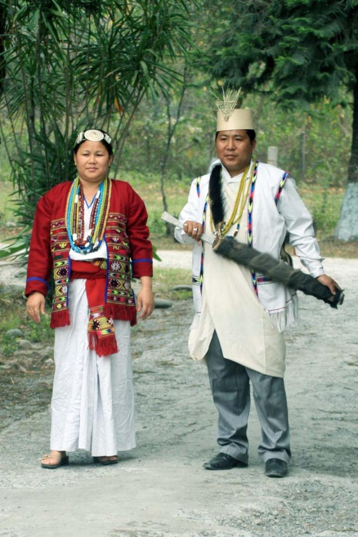 Aka Couple of West kameng district of Arunachal Pradesh in their traditional attire.