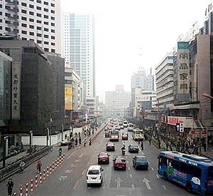 Downtown Chengdu.