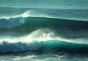 The legendary waves at Ulu Watu, Bali, Indonesia.