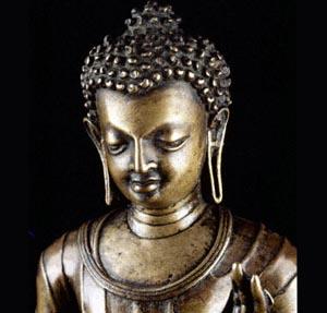 Photo of a rare 7th century Buddha Sakyamuni statue which has been acquired jointly by the British Museum and the Victoria and Albert Museum in London.
