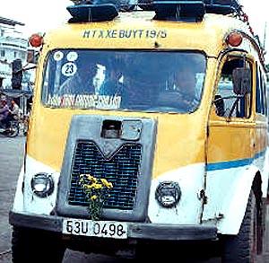 An old bus on the streets of Cholon, Vietnam.