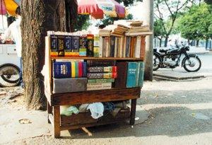A roadside bookstand