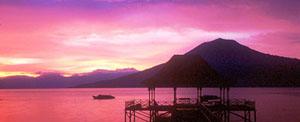 Sunset over Lake Ranau