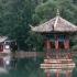 Lake pavilion in Black Dragon Pool Park. Lijiang, Yunnan, China.