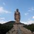The Great Buddha at Lingshan is 88 meters tall. The whole body was made of bronze which weighs 700 tons. It is so far the biggest open air Buddha statue in the world.