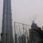 Shanghai World Financial Center under construction (right)