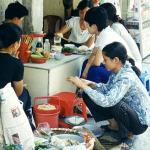 Food is available almost everywhere on the streets of Hanoi.