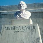 Lifelike statue of the great Mahatma Gandhi