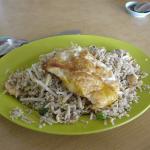 Fried rice in char kuey teow style