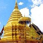 Stupa at Doi Suthep Temple in Chiang Mai Thailand