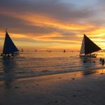Enjoying the Boracay sunset after our snorkeling adventure. 