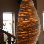 Lighting fixture/sculpture made of pure silk straight from the cocoon at the Sapa Hotel.