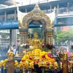 Statue of Phra Phrom, the Thai representation of the Hindu creation god Brahma, at Erawan Shrine