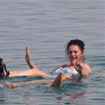 Floating in the Dead Sea. 