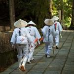 Henro or Japanese pilgrims on their quest through Okunoin