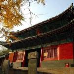 Heavenly King Hall is a 3 doors wide hall with double eaves and saddle roof. Outside, Two guardians are watching out for the four heavenly kings inside the hall.