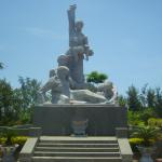 Statue depicting a defiant mother and her family members dying, a tragic symbol of the 1968 My Lai massacre.