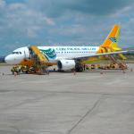 Flying with a Filipino touch. Cebu Pacific Airplane at General Santos City Airport