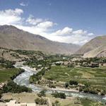 The Panjshir river winding through the valley of the same name in Afghanistan, some 170 kms from the capital Kabul.