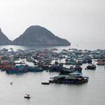 Cat Ba - view of the main commercial harbor of Cat Ba Island