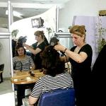An Iraqi woman has her hair styled at the most chic women's hairdresser in Baghdad.