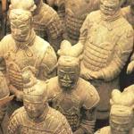 Terracotta soldiers protecting the first emperor of China.