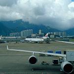 The view from the terminal at Hong Kong's Chek Lap Kok International Airport.