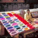 Spice vendor, Asan Tol, the oldest bazaar in Kathmandu. It is located along the ancient trade route linking Nepal, Tibet, China, and India.