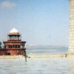 Agra, India. The Taj's plinth is so enormous that it sometimes doubles as a playground for children like this boy.