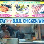Satay stand at the Newton hawker food center, Singapore.